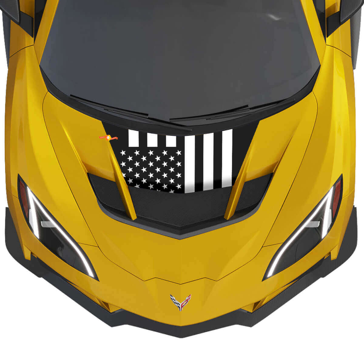 US Flag Hood Vinyl Decal for Chevrolet Corvette ZR1