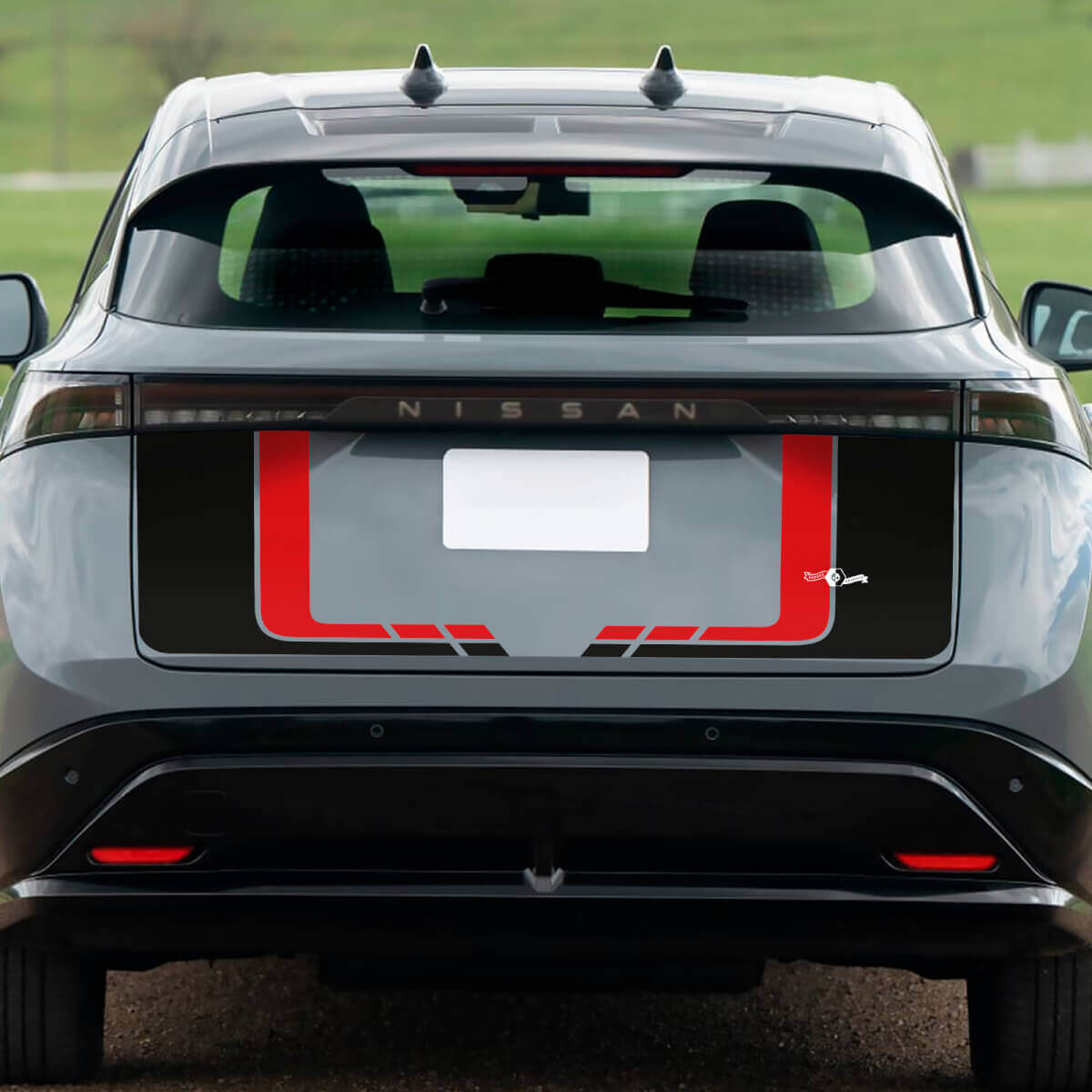 Rear Dual colour Boot Racing Graphics Decal for Nissan ARIYA
