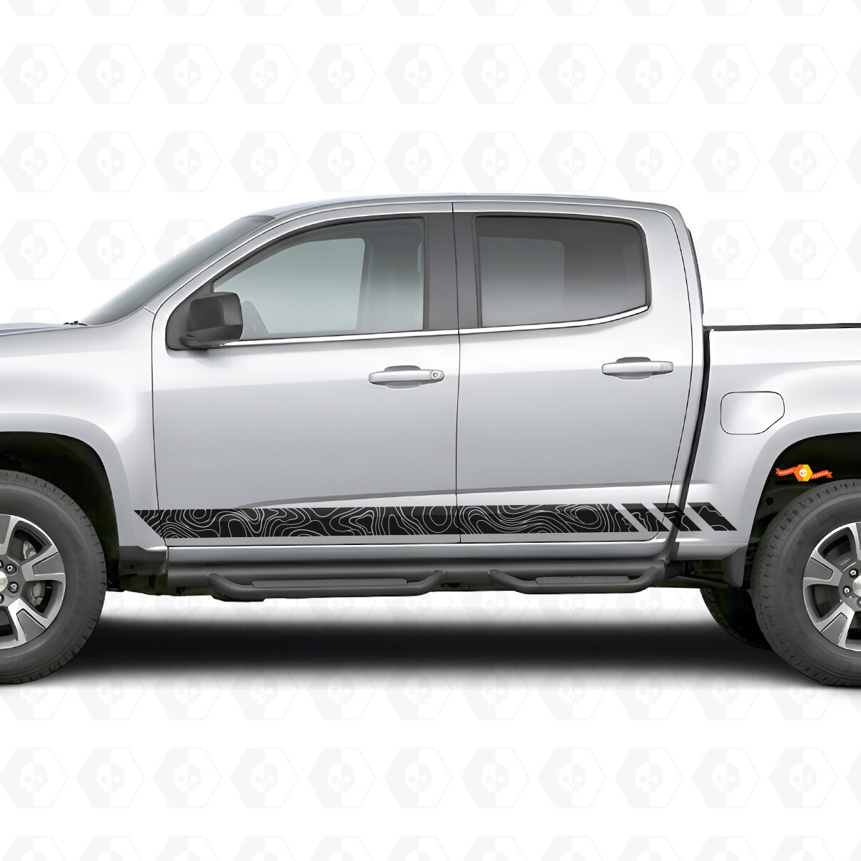 Topographic Band Door & Rocker Panel Vinyl Stripes for Chevrolet Colorado 2nd Gen 2015-2022
