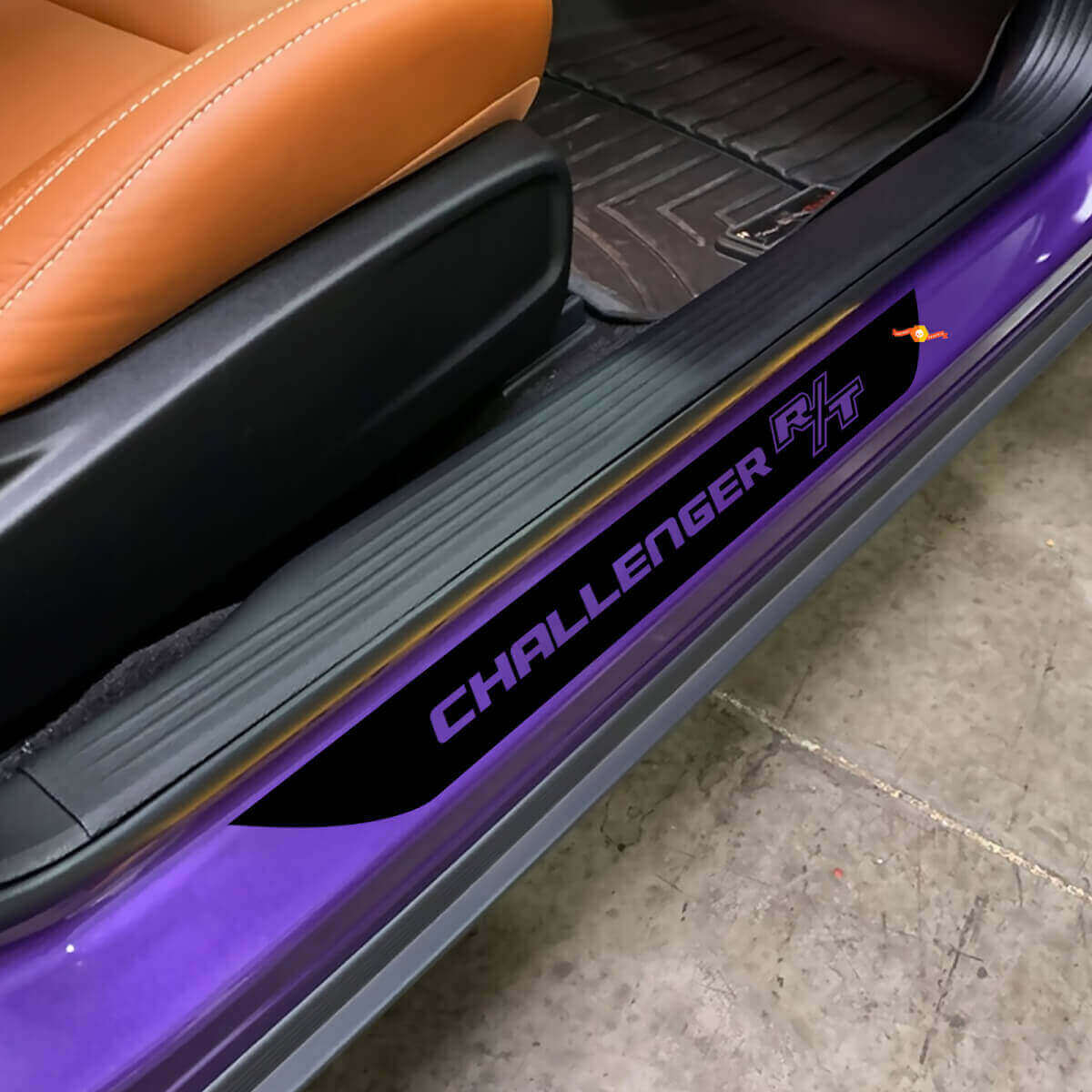 Lettering Vinyl Door Sill Stripe Decals For Dodge Challenger 