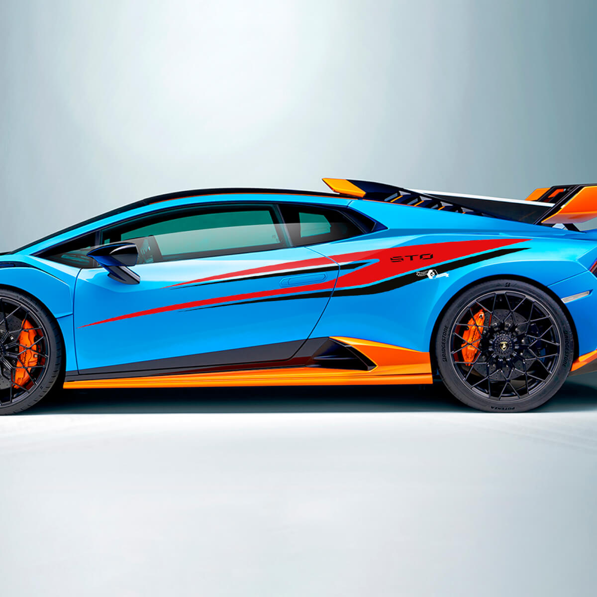 Two colours Tribal Stripes Side Vinyl Decal Sticker Graphics for Lamborghini STO

