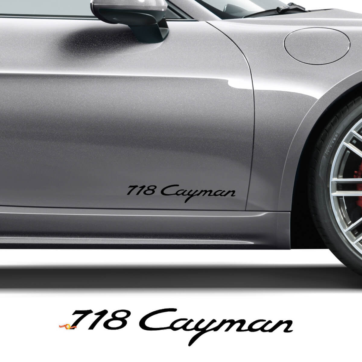 Brand Lettering Side Doors Vinyl Decal Set for Porsche 718 Cayman