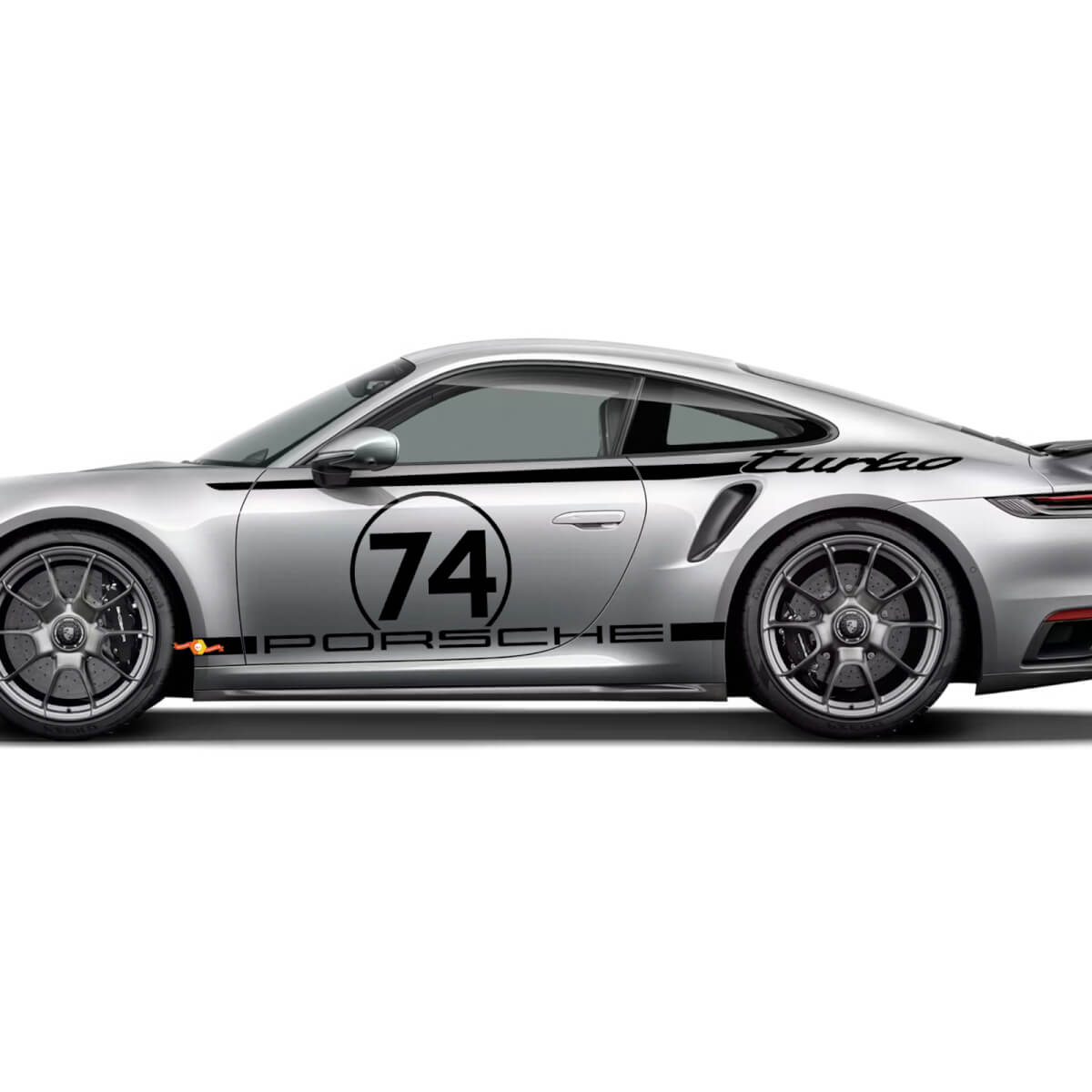 Side 911 Turbo 50 Years 2025 graphic Heritage Design stripes Kit Decal Sticker for Porsche 911 Turbo S 992.2
