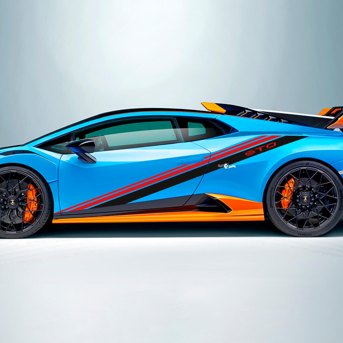 Racing incline Stripes Side Vinyl Decal Sticker Graphics for Lamborghini STO
