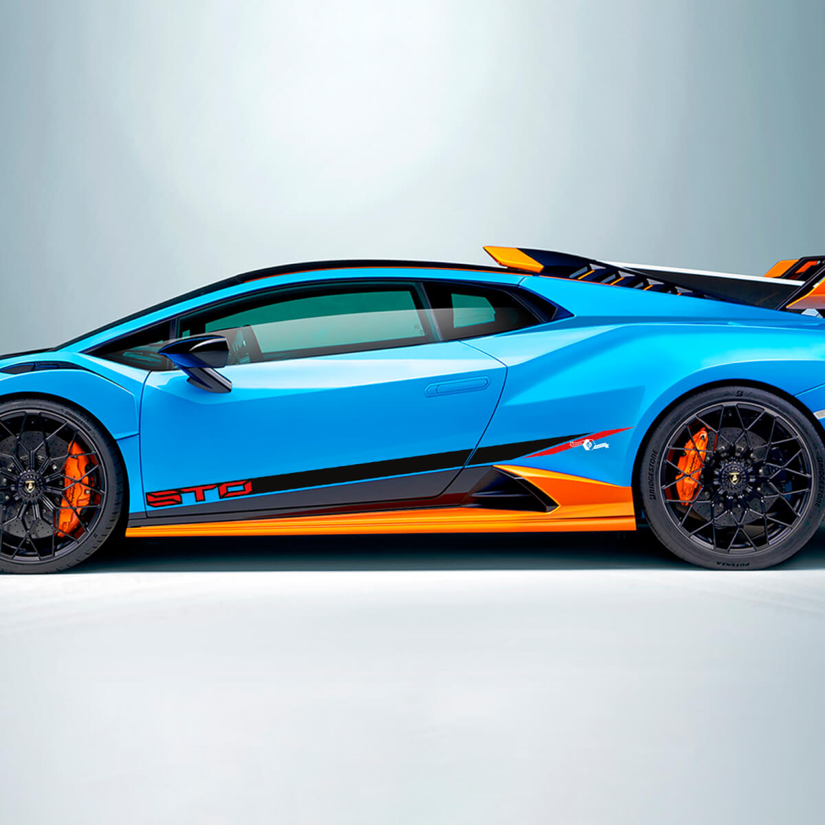 Racing incline Stripes Side Vinyl Decal Sticker Graphics for Lamborghini STO 2
