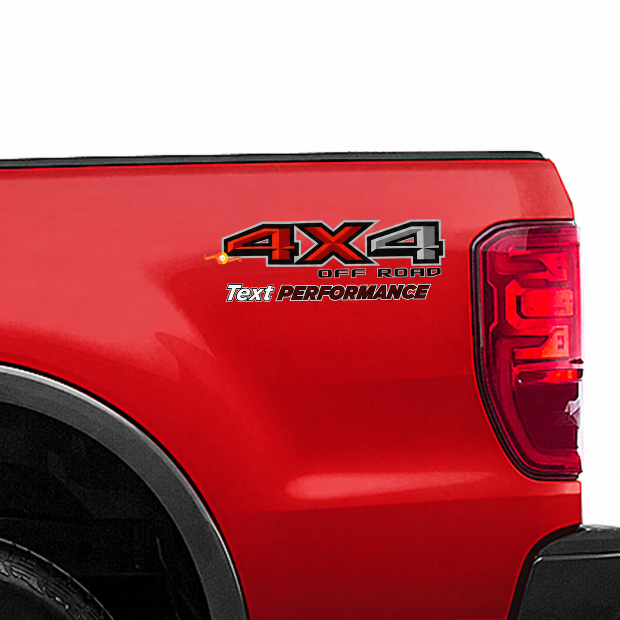 4X4 Off Road Text Performance Lettering Pair Bedside Vinyl Decal Sticker for Ford F-250