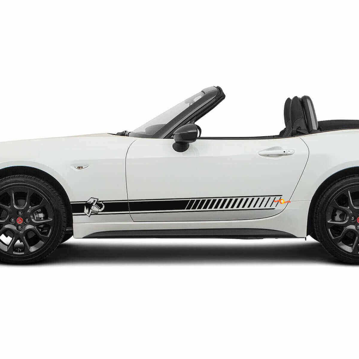 Racing Side Stripes Vinyl Decal Kit for Fiat 124 Spider Abarth