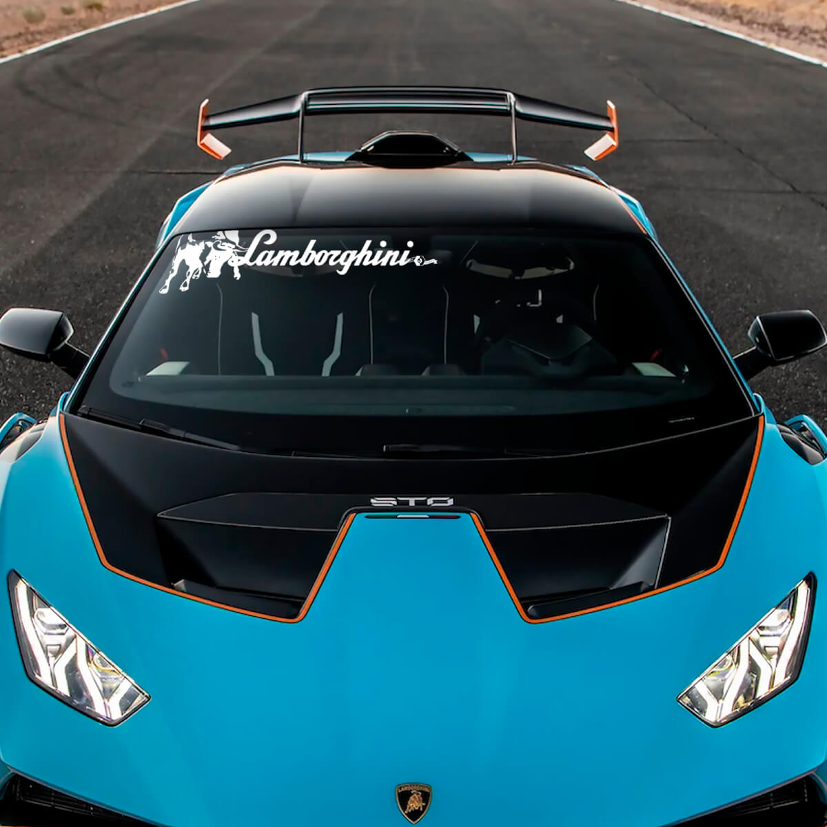 Hood Central Stripe STO logo Racing Vinyl Decal Sticker Graphics for Lamborghini STO
