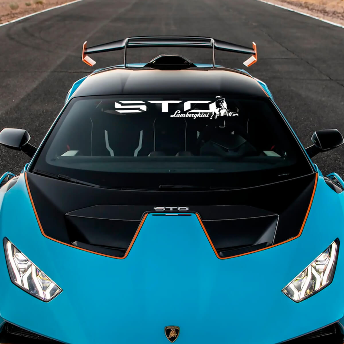 Hood Central Stripe STO logo Racing Vinyl Decal Sticker Graphics for Lamborghini STO
