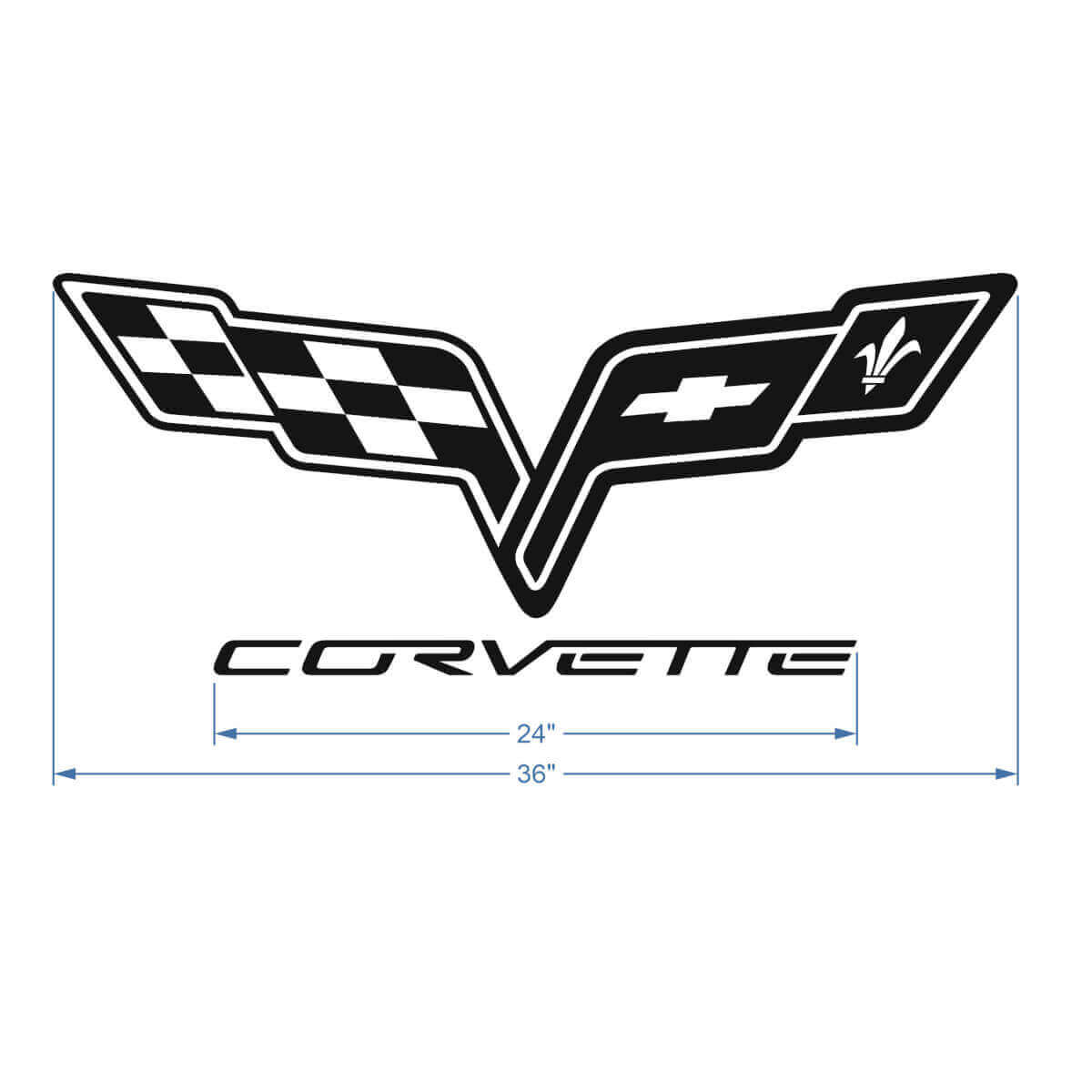 Corvette C6 Hood Logo Vinyl Decal Sticker

