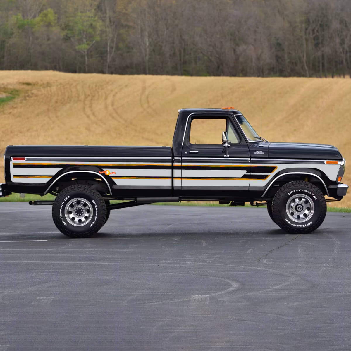 Side Retro Vintage Vinyl Decal Graphic fit to 1978 Ford F-150 Ranger Lariat
