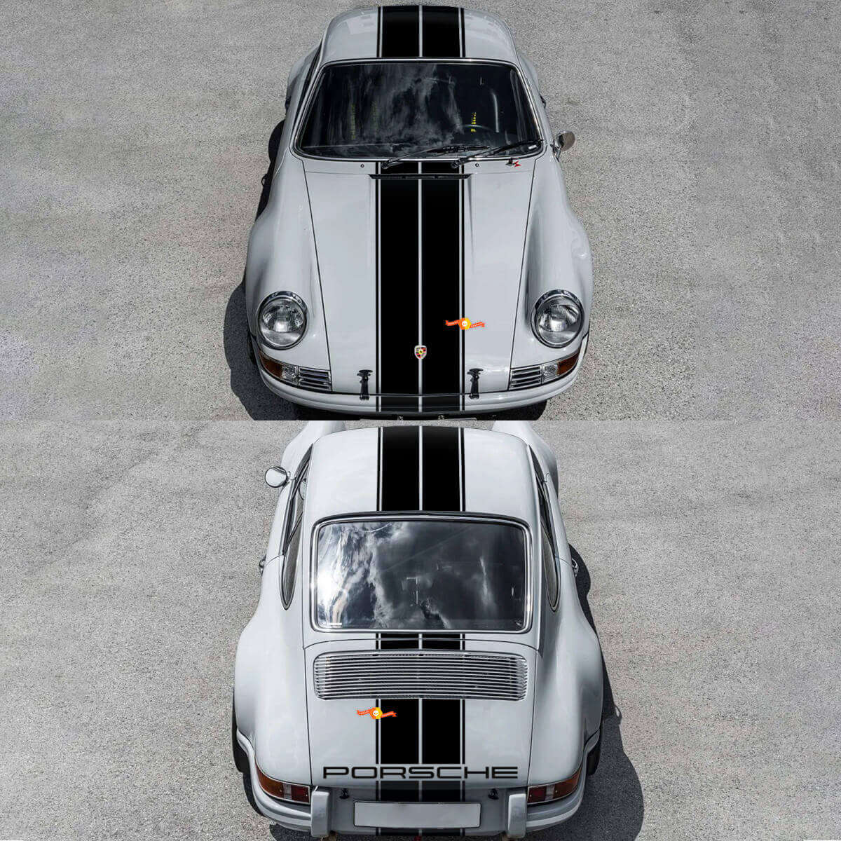 Center Racing Stripe Vinyl Decal Kit for Porsche 911 ST 1970