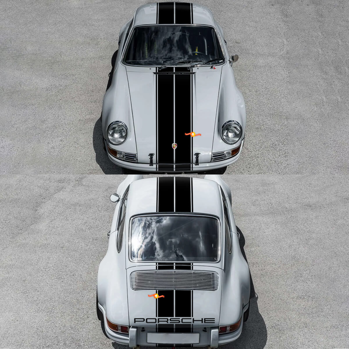 Hood Roof Rear Porsche Dual Stripes Decal Sticker for Porsche 911 ST 1970