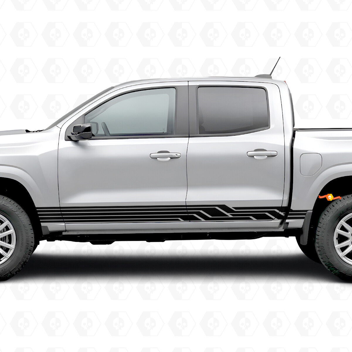 Angular Lightning Door & Rocker Panel Vinyl Stripes for Chevrolet Colorado 3rd Gen 2023-2026