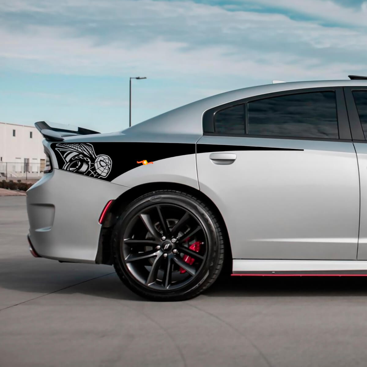 Spider Scat Pack Rear Quarter Side Stripe Vinyl Decal Sticker for Dodge Charger