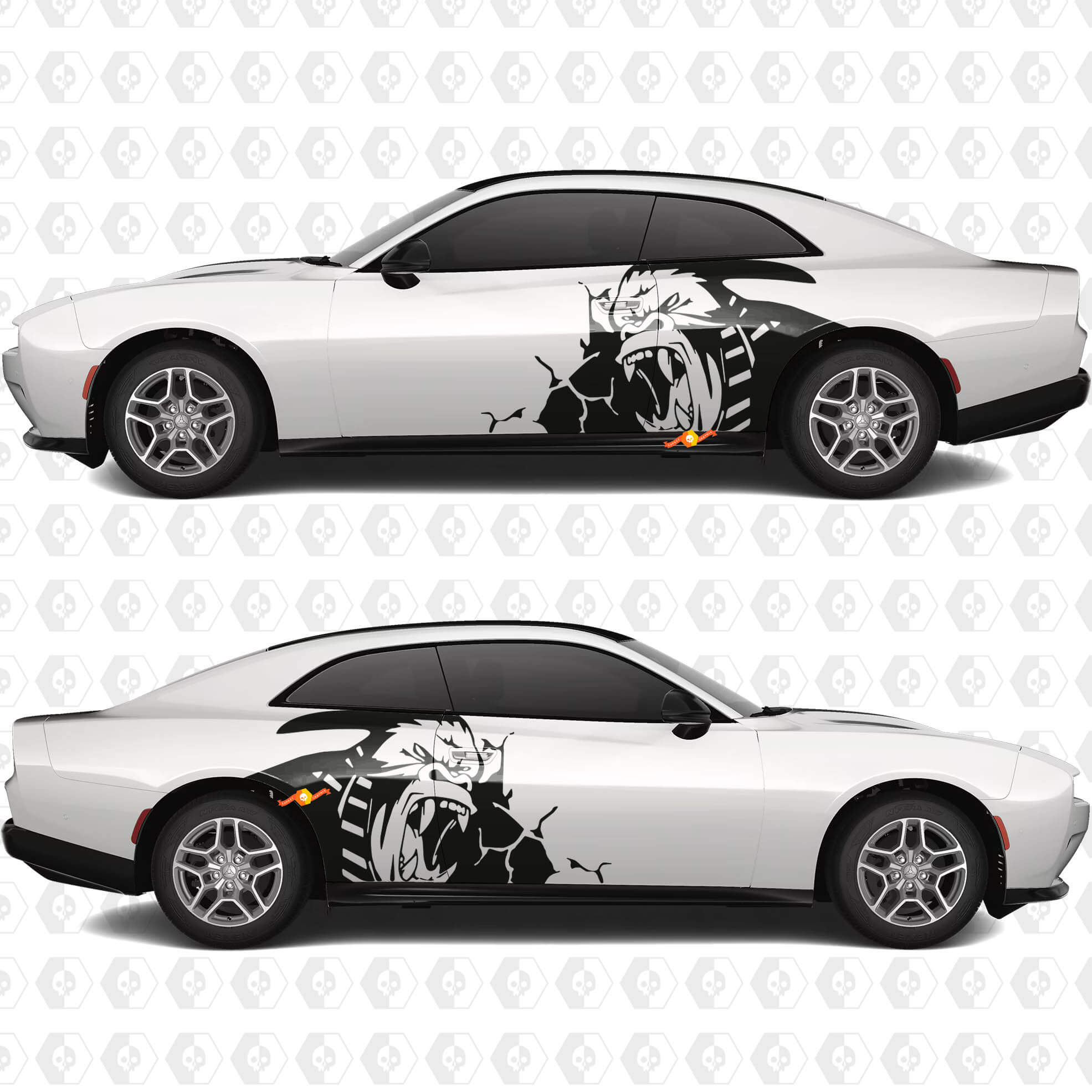 Side Angry Gorilla Kong Side Dodge Challenger or Charger Decals Stickers
