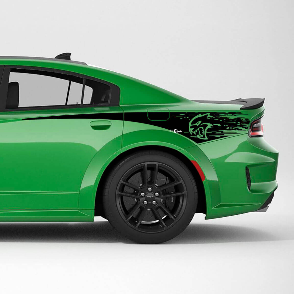 Hellcat Distressed Rear Quarter Side Stripes Vinyl Decal Sticker for Dodge Charger