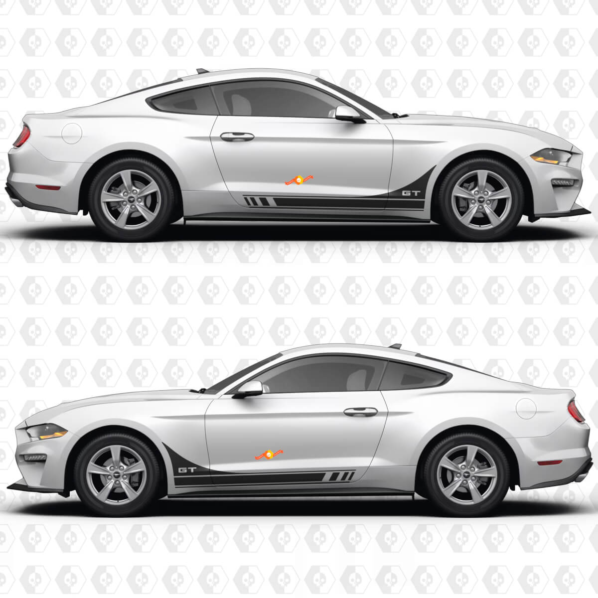 GT Side Doors Stripe Racing Decals Stickers for Ford Mustang GT
