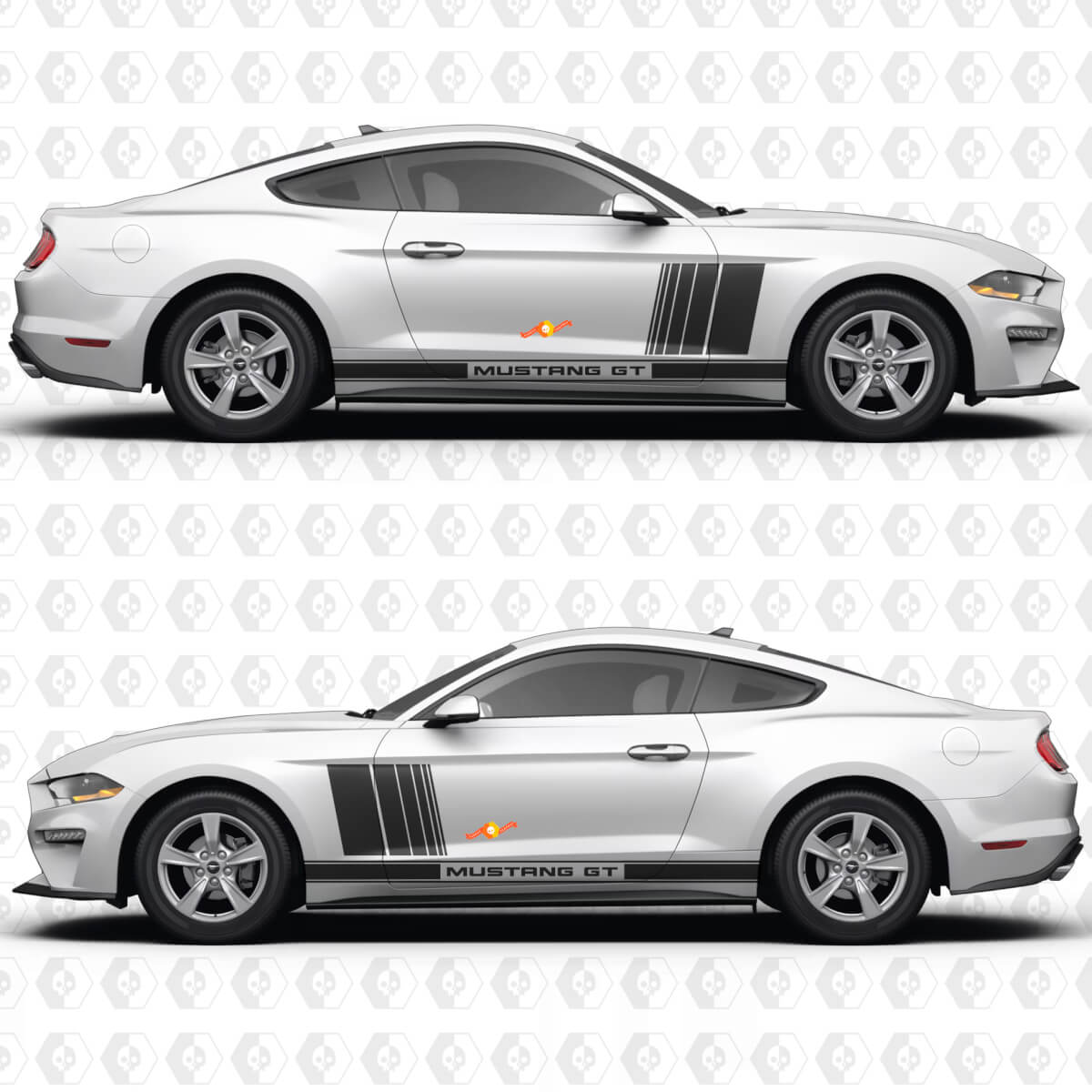 GT Side Doors Stripe Racing Decals Stickers for Ford Mustang GT 2
