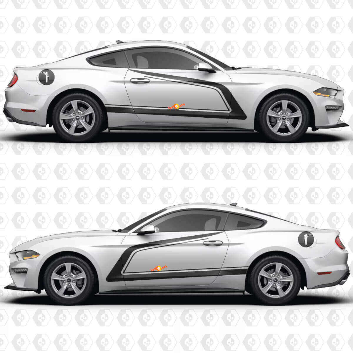 Number and Side Racing Stripes Vinyl Decal Kit for Musclecar Musclecarmodel