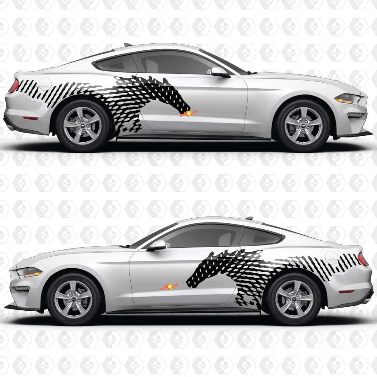 Horse Side Doors Stripes Racing Decals Stickers for Ford Mustang
