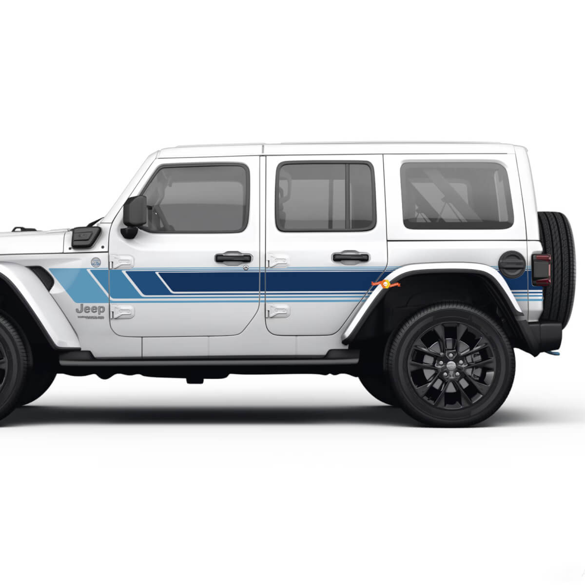 Side Retro Vintage Stripes Decal Graphic Vinyl for Jeep Wrangler
