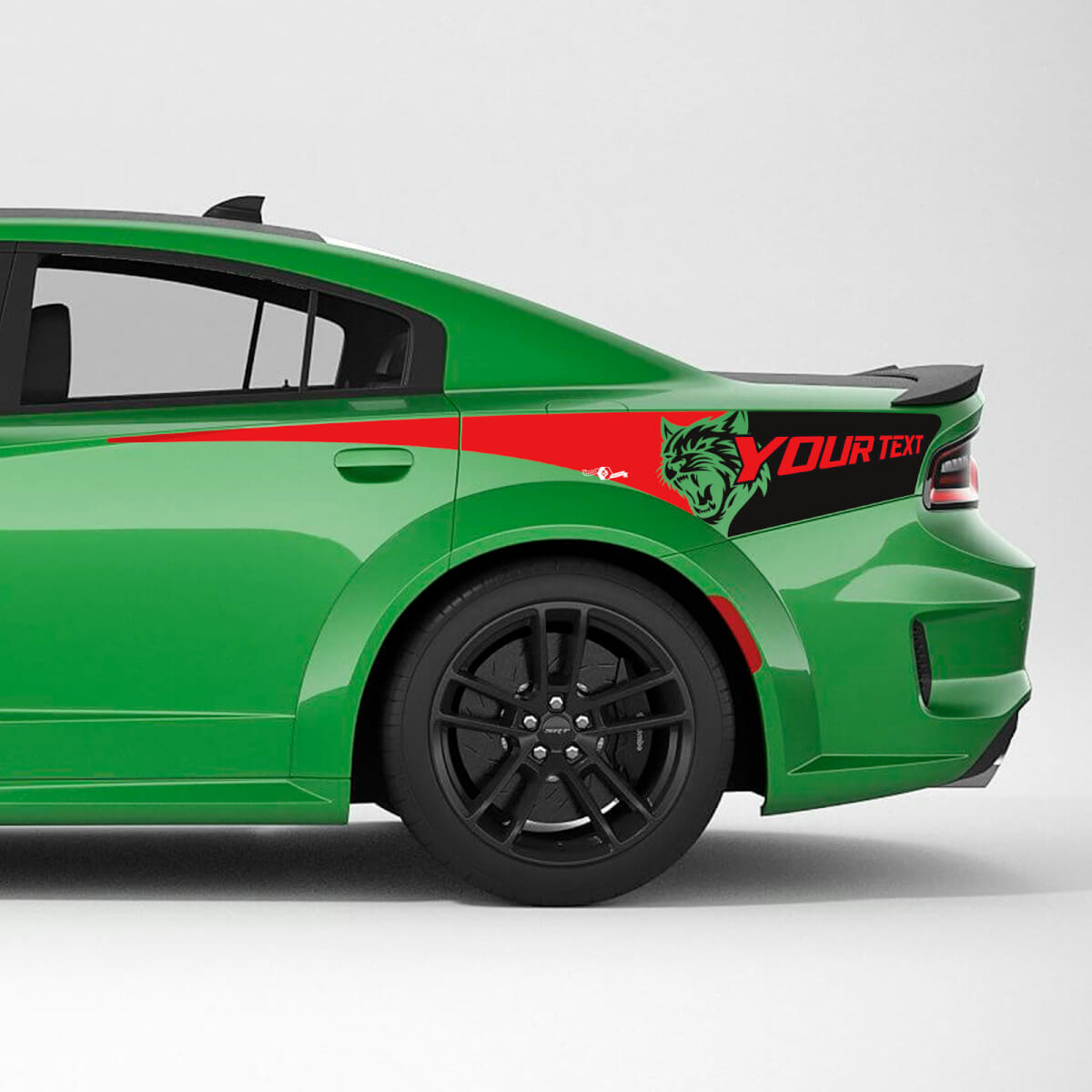 Hellcat Wildcat Rear Quarter Side Stripe Vinyl Decal Set for Dodge Charger