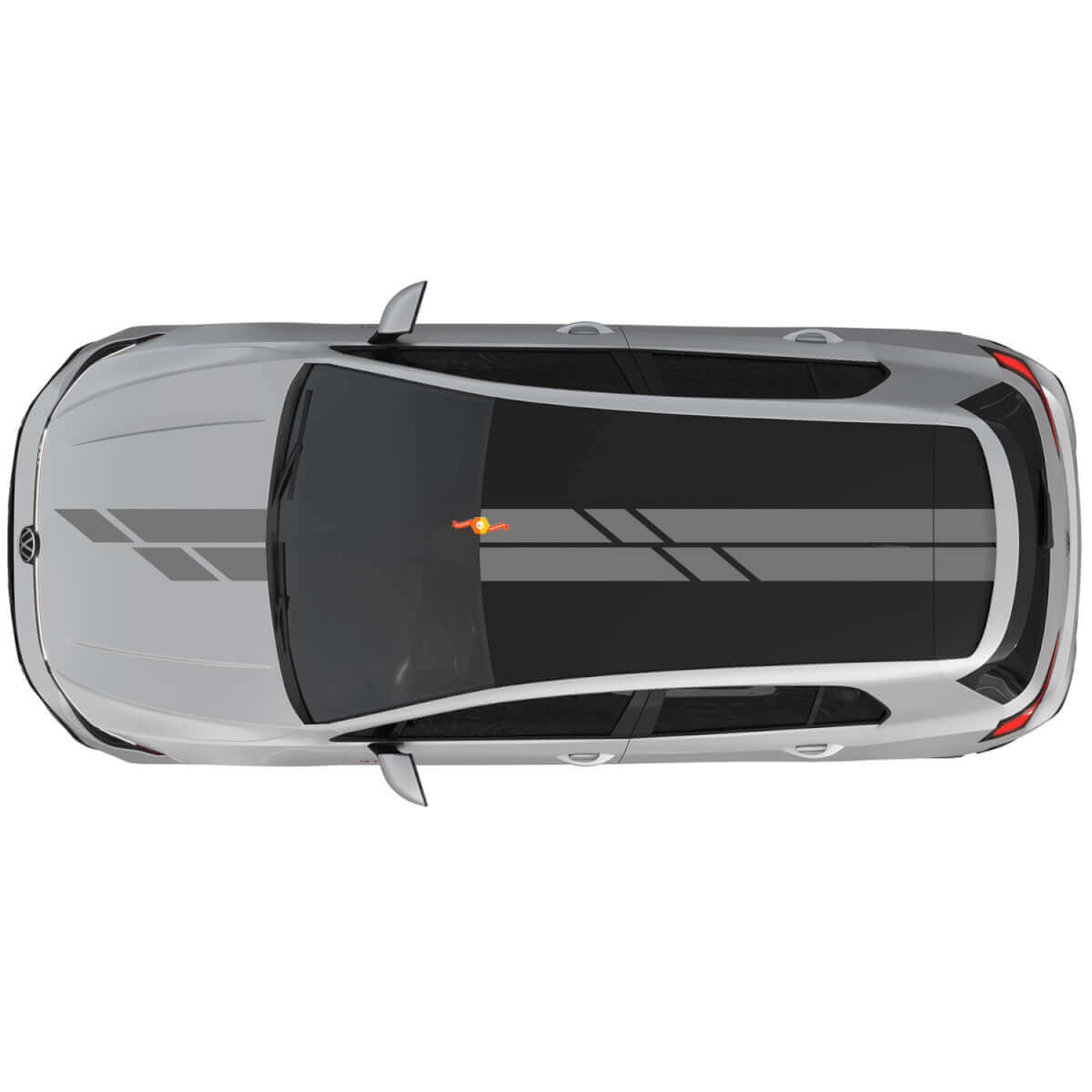 Dual Stripes Hood Roof Vinyl Decal Sticker for Volkswagen Golf GTI