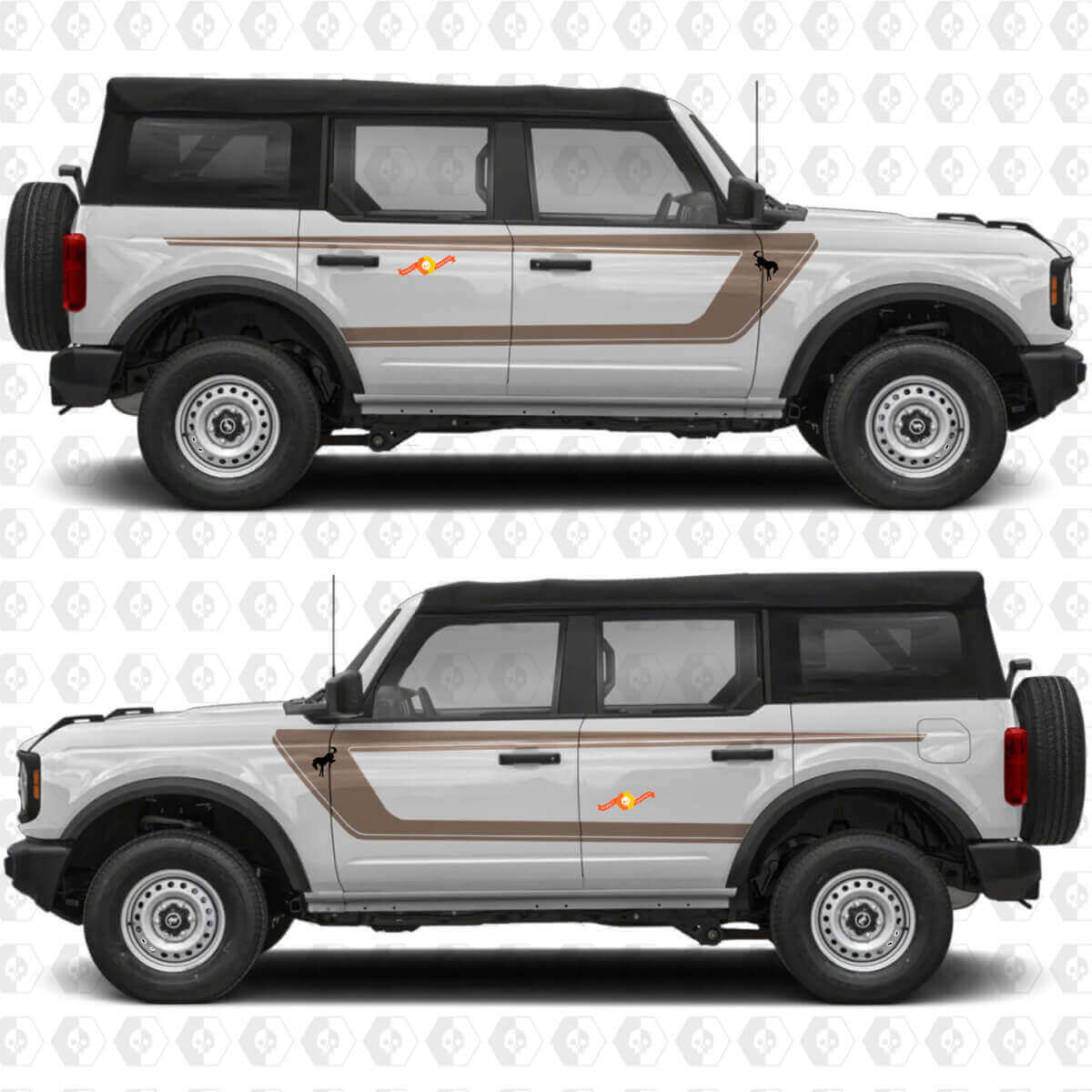 Retro Style Stripes Side Vinyl Decal Kit for Musclecar horse