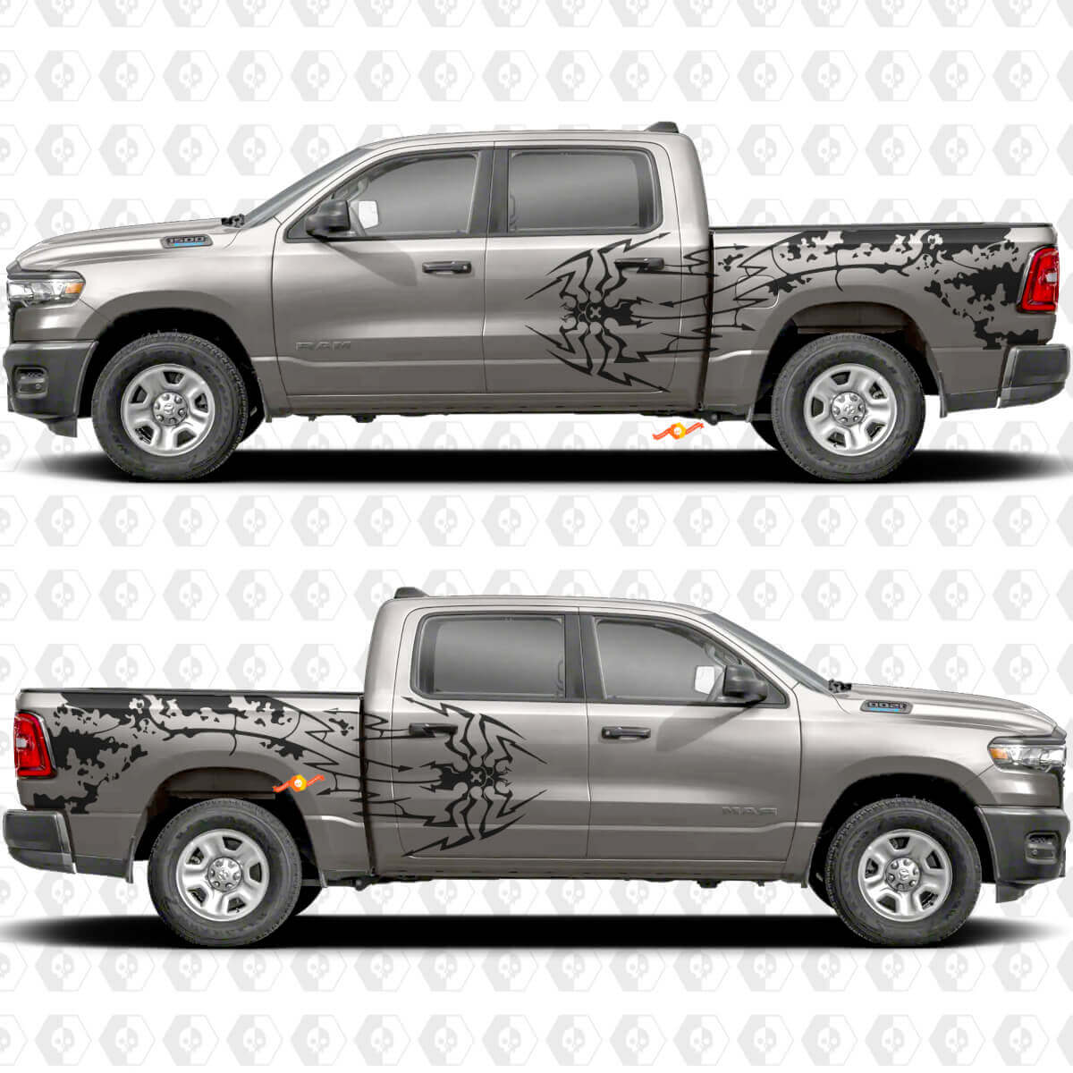 Spider and Splash Side Vinyl Decal Kit for Dodge Ram 1500