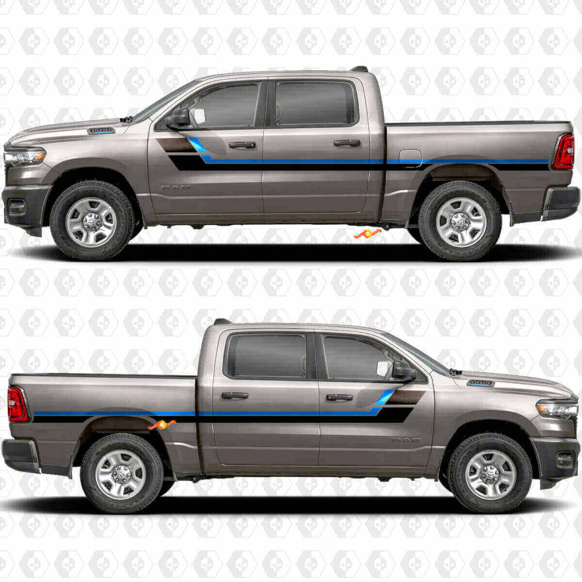Retro Style Side Stripes Vinyl Decal Kit for Dodge Ram 1500