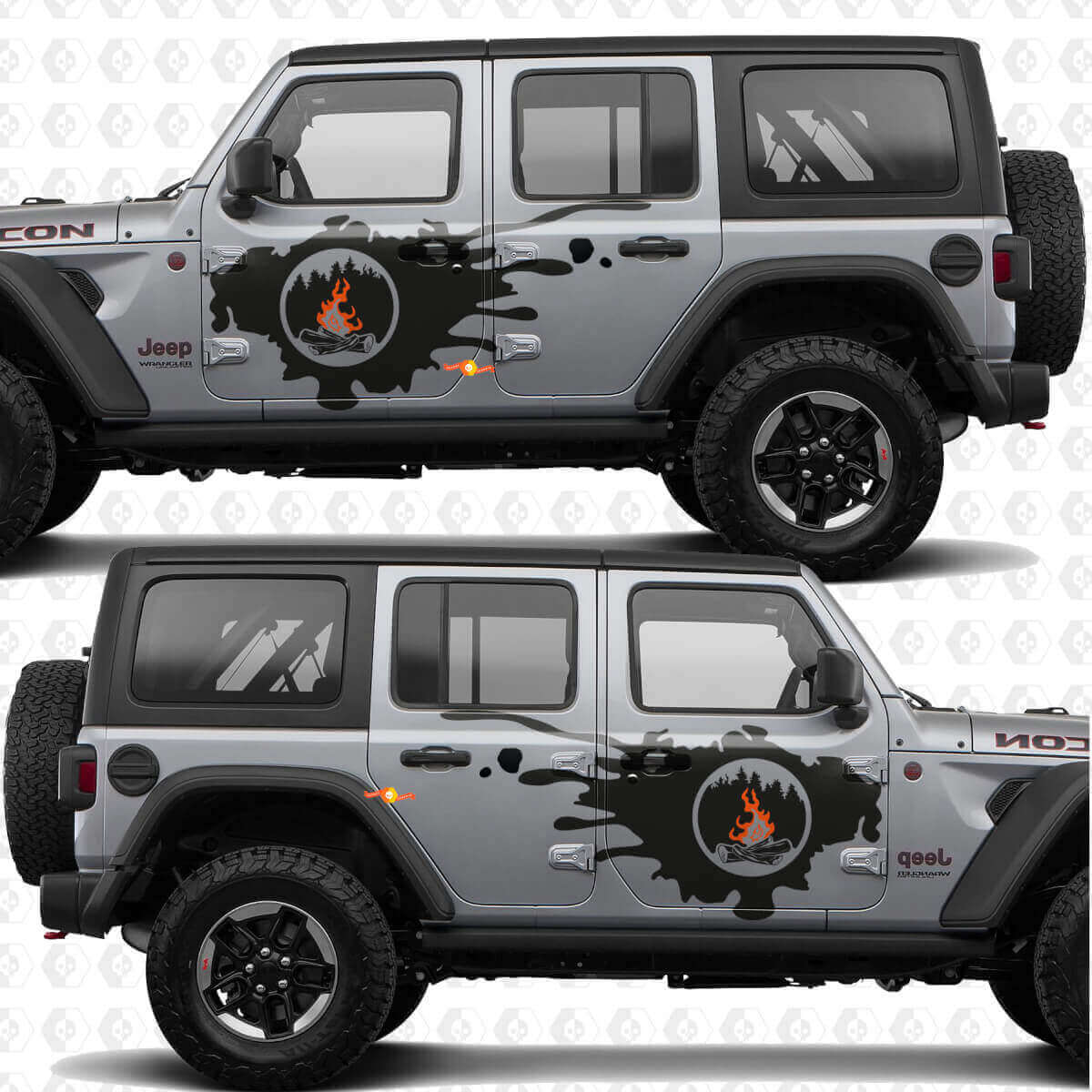 Campfire Side Door Vinyl Decal Kit for Jeep Wrangler