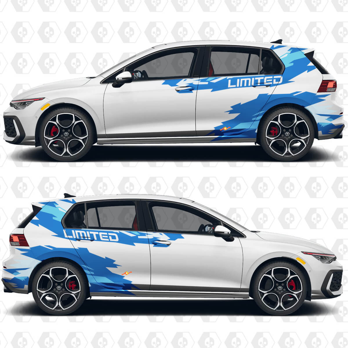 Custom Text Wrap Sport Vinyl Decal Stickers for Volkswagen Golf GTI
