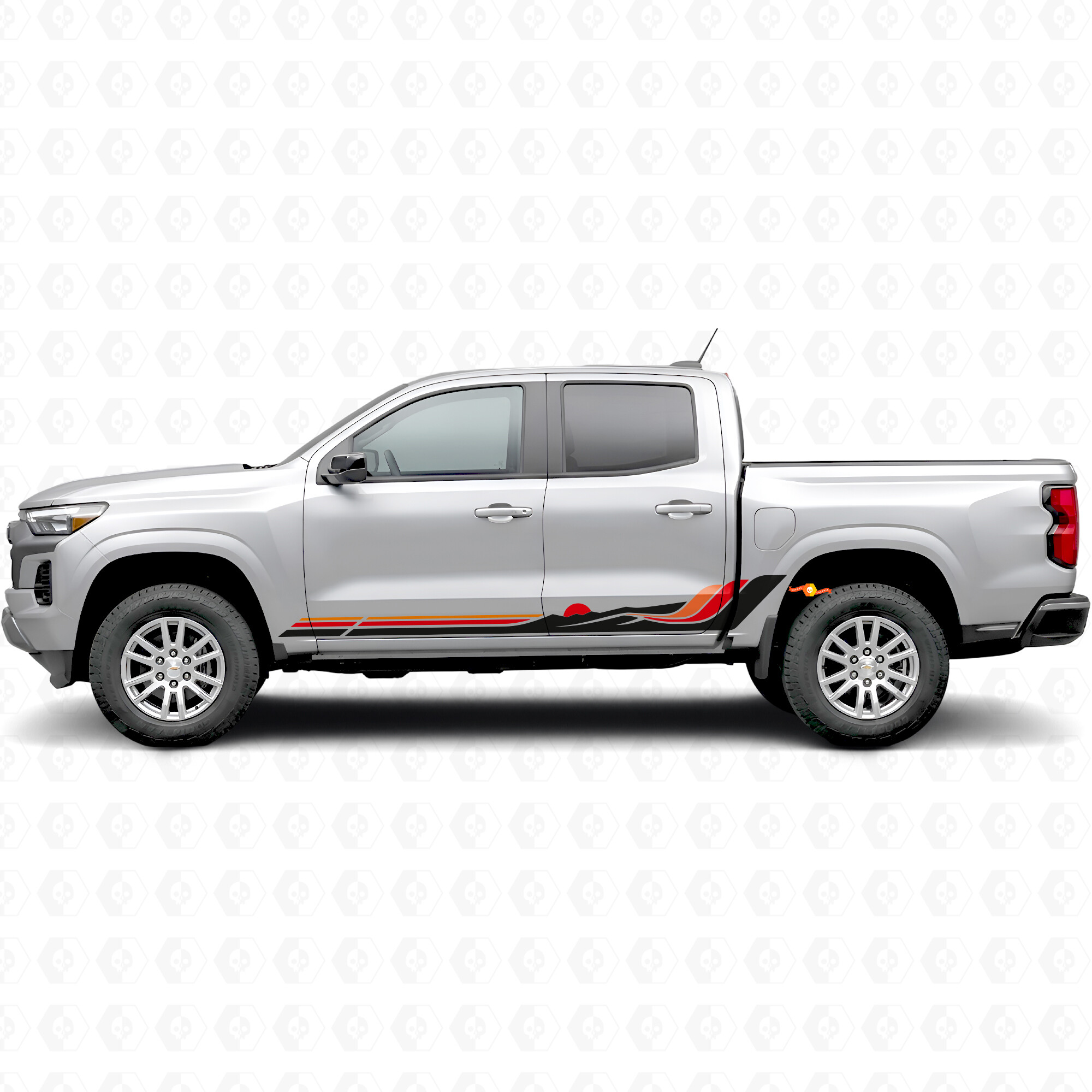 Retro Mountain Wave Door & Rocker Panel Vinyl Stripes for Chevrolet Colorado 3rd Gen 2023-2026