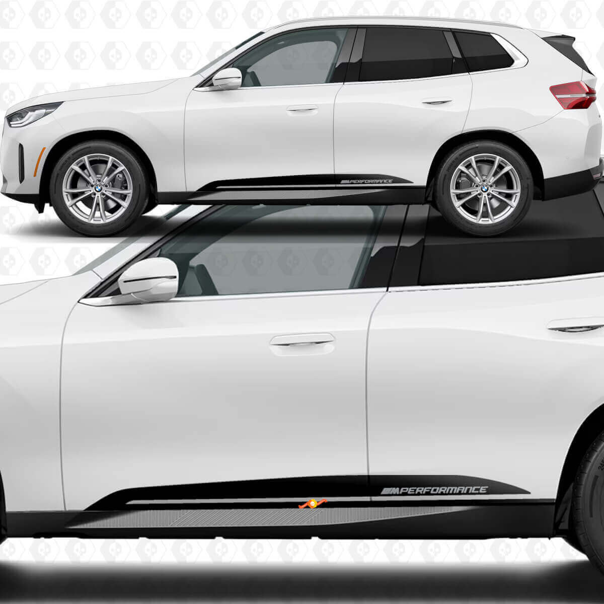 M Performance Side Door Rocker Panel Stripes Decal Kit for BMW X3 G45