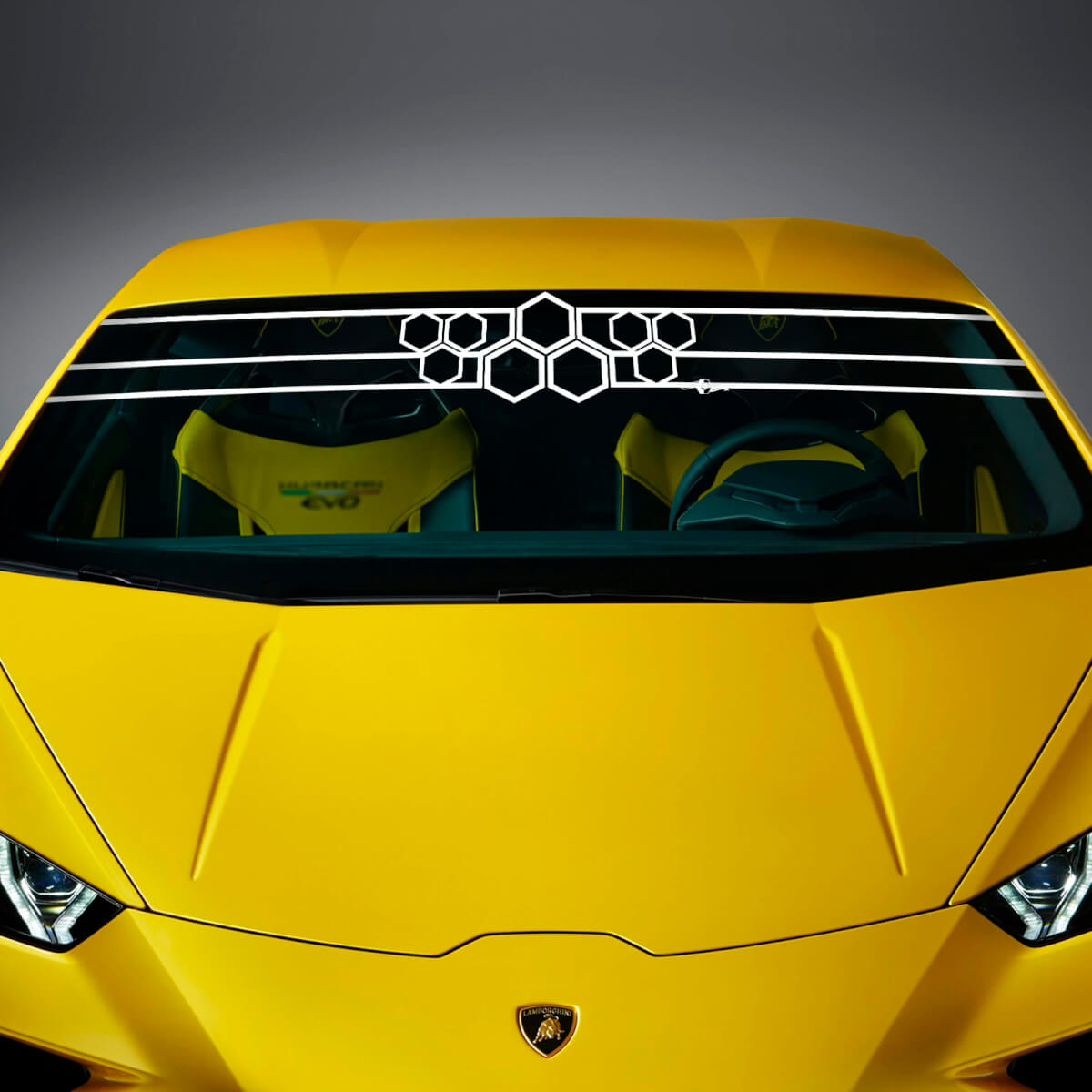 Windshield Honeycomb Stripe Racing Vinyl Decal Sticker Graphics for Lamborghini Huracan Evo