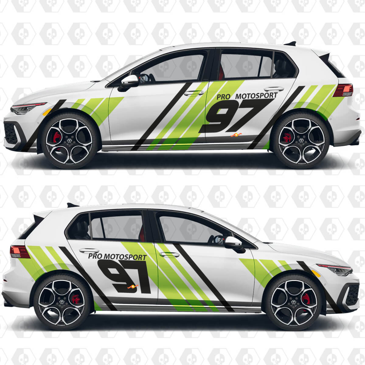 Custom Text Number Wrap Sport Vinyl Decal Stickers for Volkswagen Golf Gti