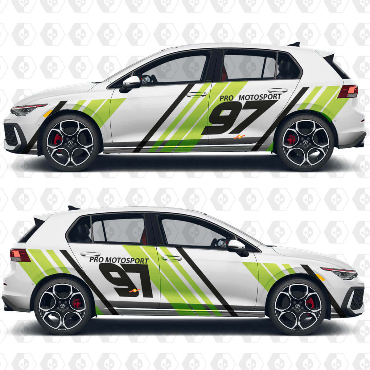 Custom Text Number Wrap Sport Vinyl Decal Stickers for Volkswagen Golf Gti