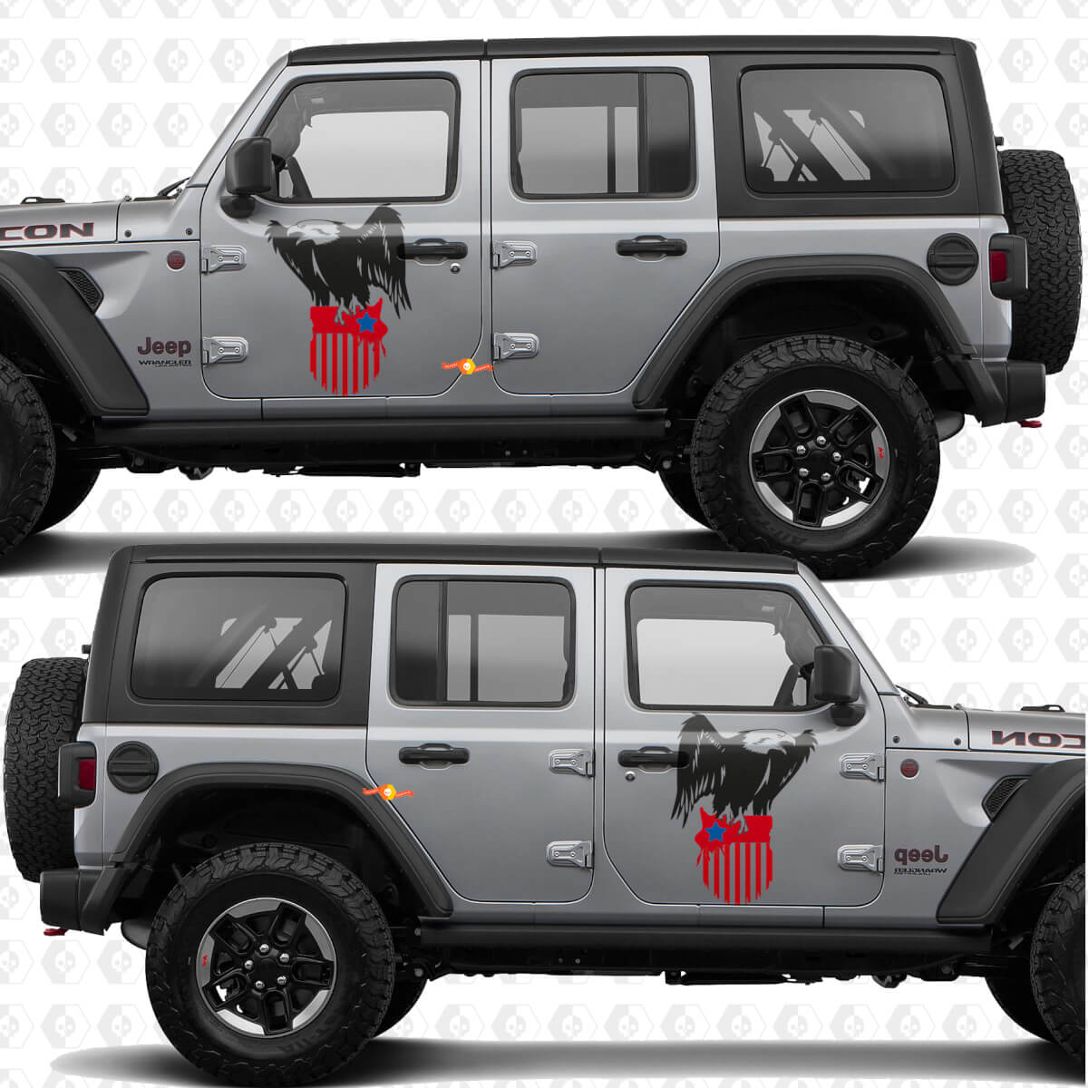 Bald Eagle US Flag Side Doors Vinyl decal sticker fit Jeep Wrangler