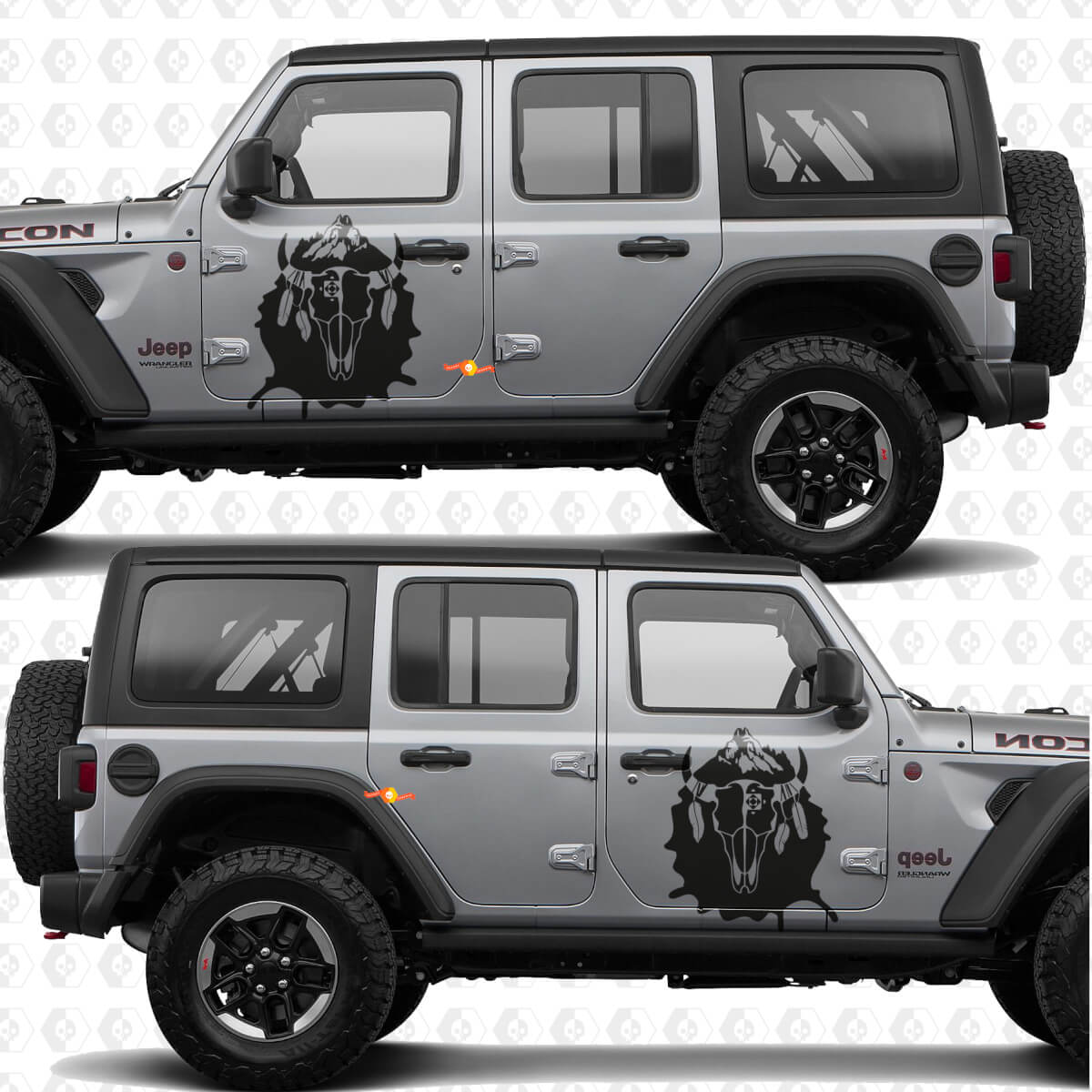 Autocowboy Indian Splash Side Doors Vinyl decal sticker fit Jeep Wrangler