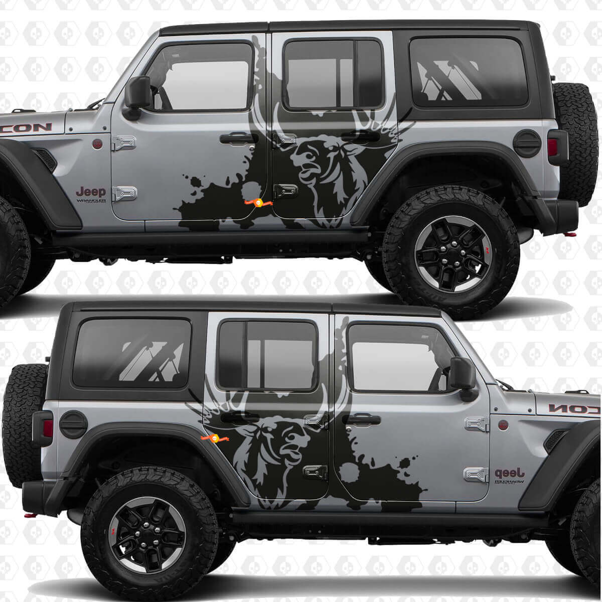Autocollant vinyle Moose Splash Nature Side Doors adapté pour Jeep Wrangler