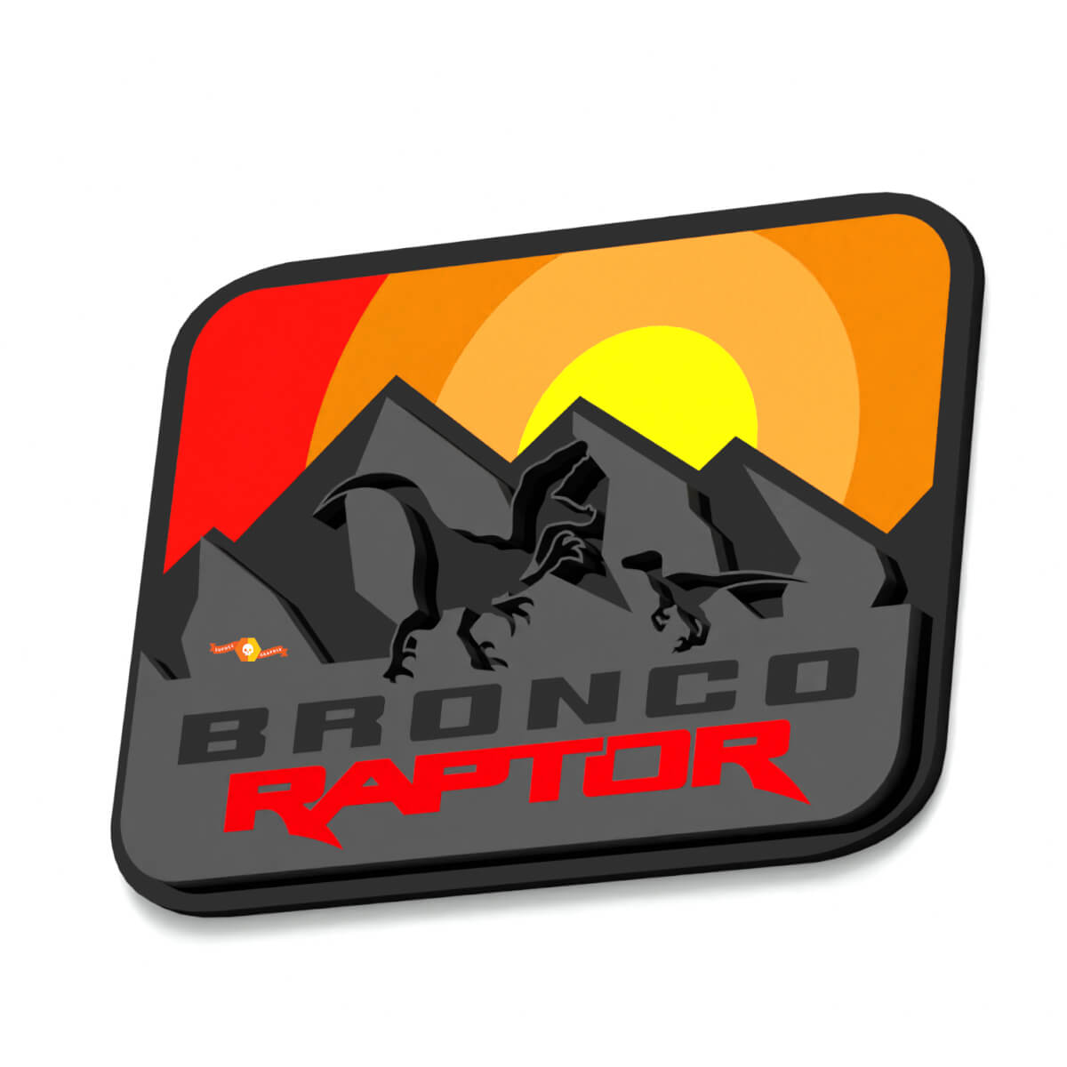 Sunset Mountains Guardabarros Insignias Emblema de Portón Insignia 3D para Ford Bronco Raptor