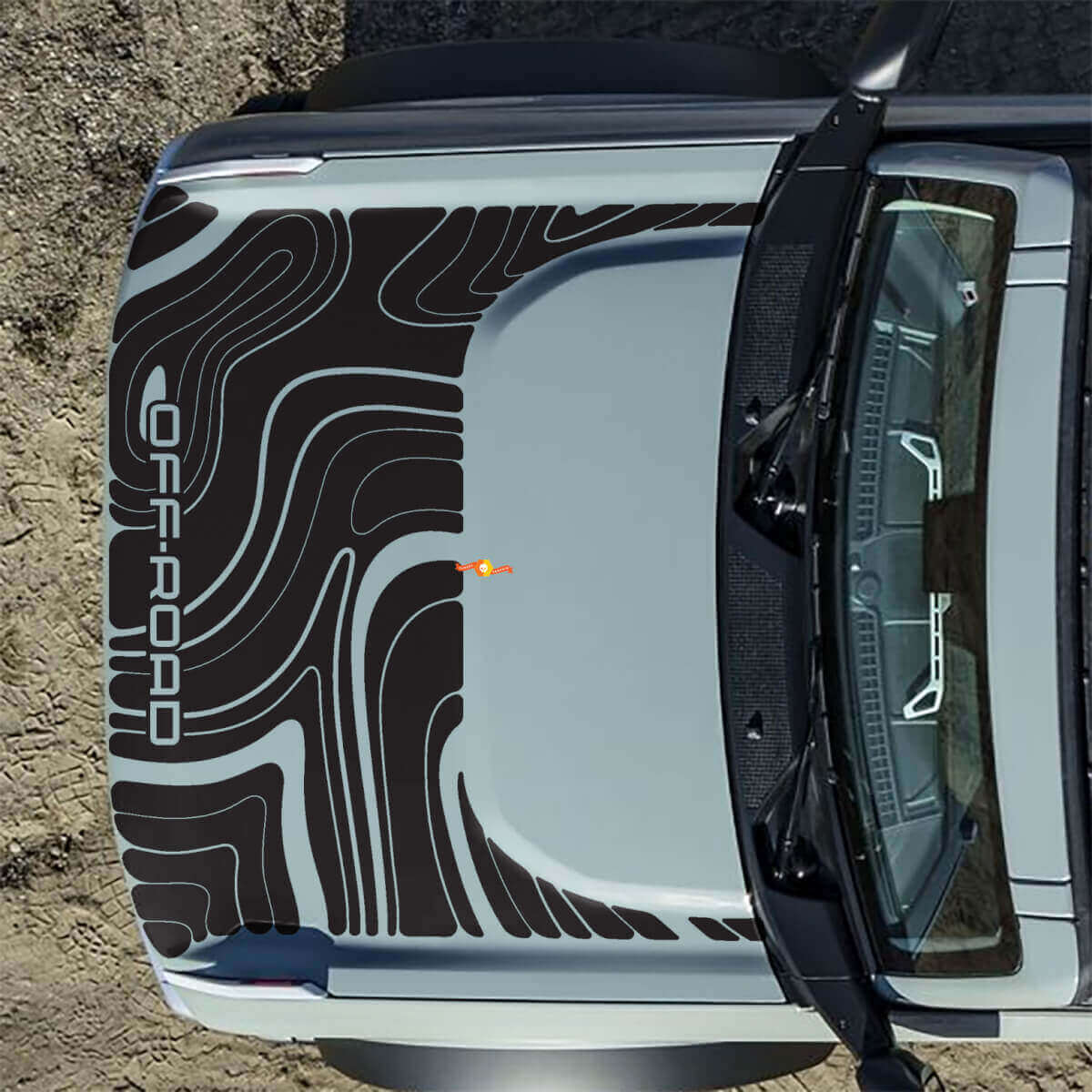 Topographic Off Road Bonnet Vinyl Decal Sticker Graphics 2 for Musclecar horse