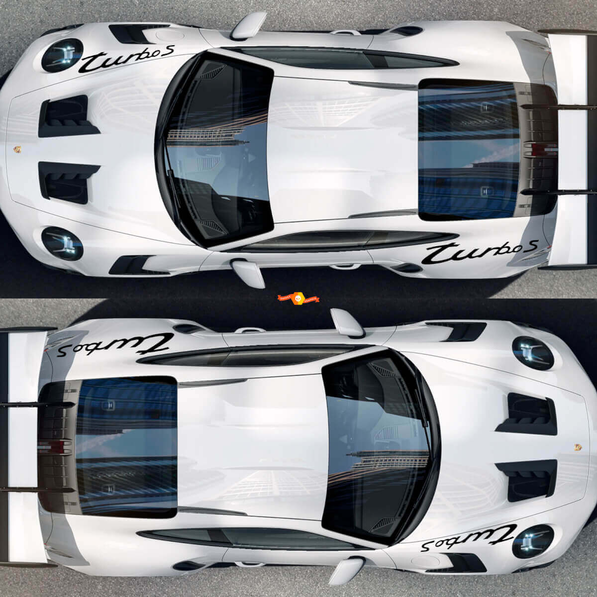 Turbo S Style Front and Rear Fender Quarter Panel Vinyl Decal Kit for Porsche 911