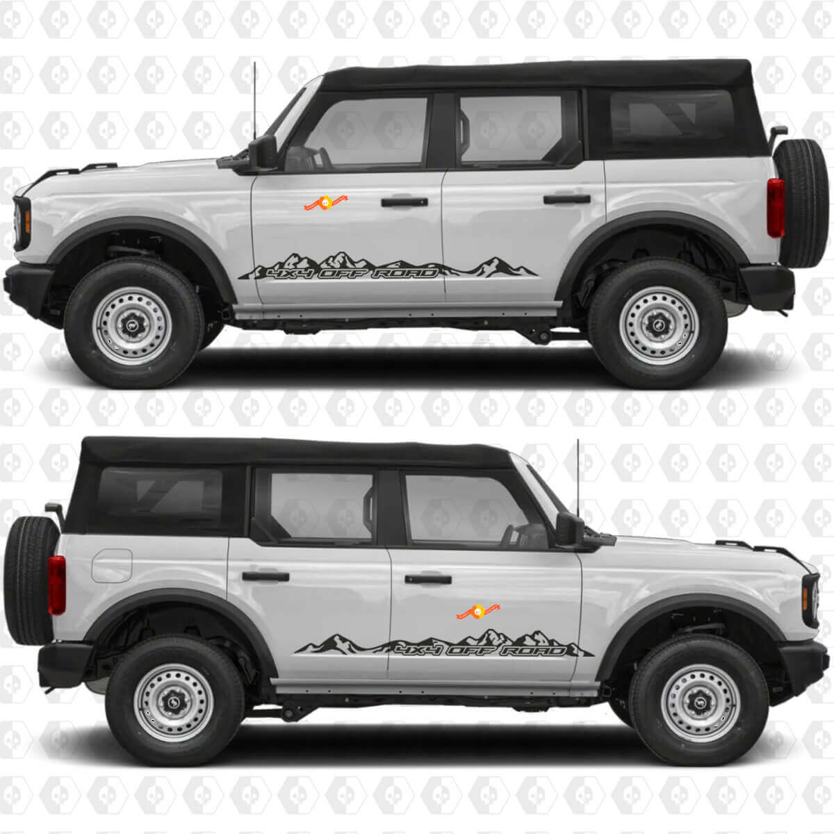 4x4 Off Road Mountains Side Doors Graphics Vinyl Decal Sticker fits to Ford Bronco