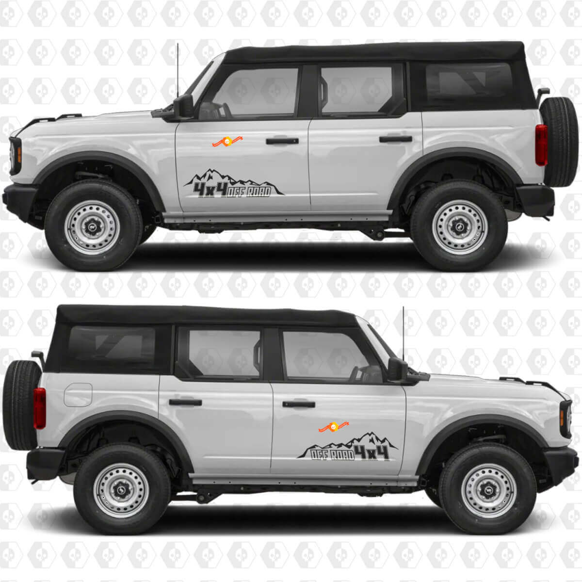 4x4 Off-Road Mountains Side Door Graphics Vinyl Decal Sticker fits to Ford Bronco
