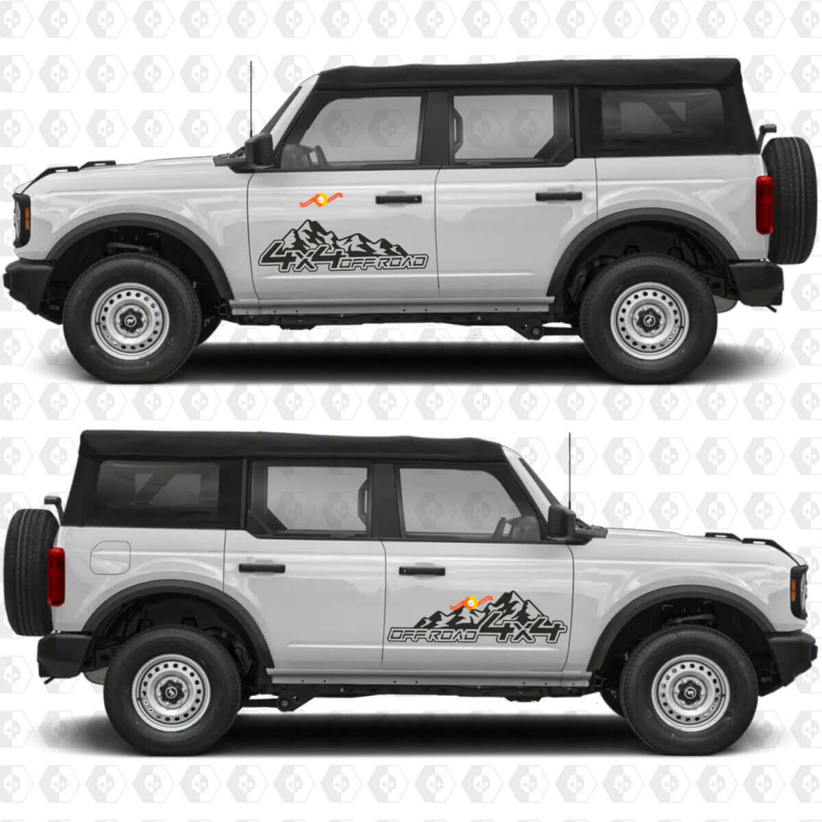 2x 4x4 Off Road Side Door Graphics Decals for Ford Bronco
