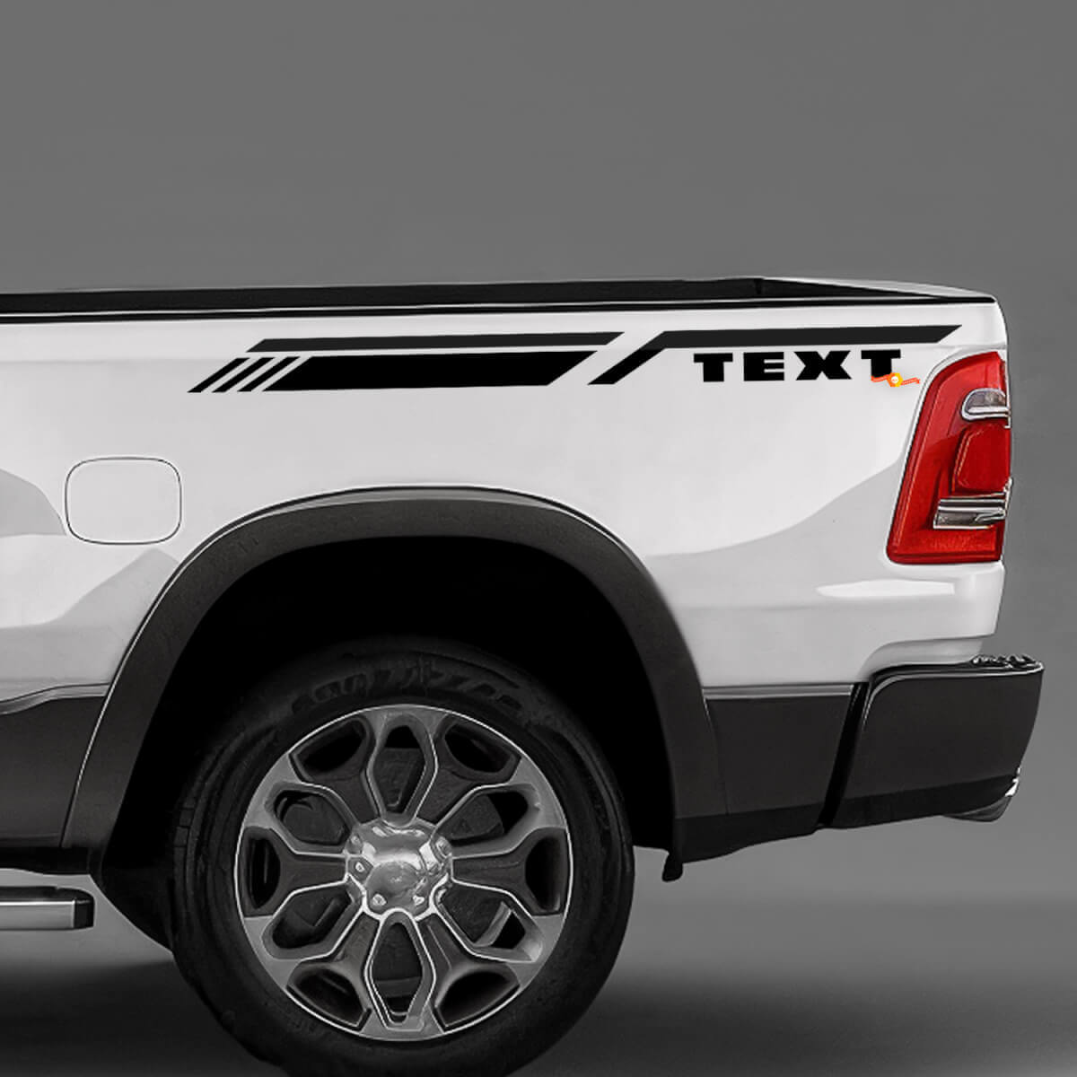 Custom Text Side Bedside Stripes Stickers Decals Graphics for Dodge RAM 1500