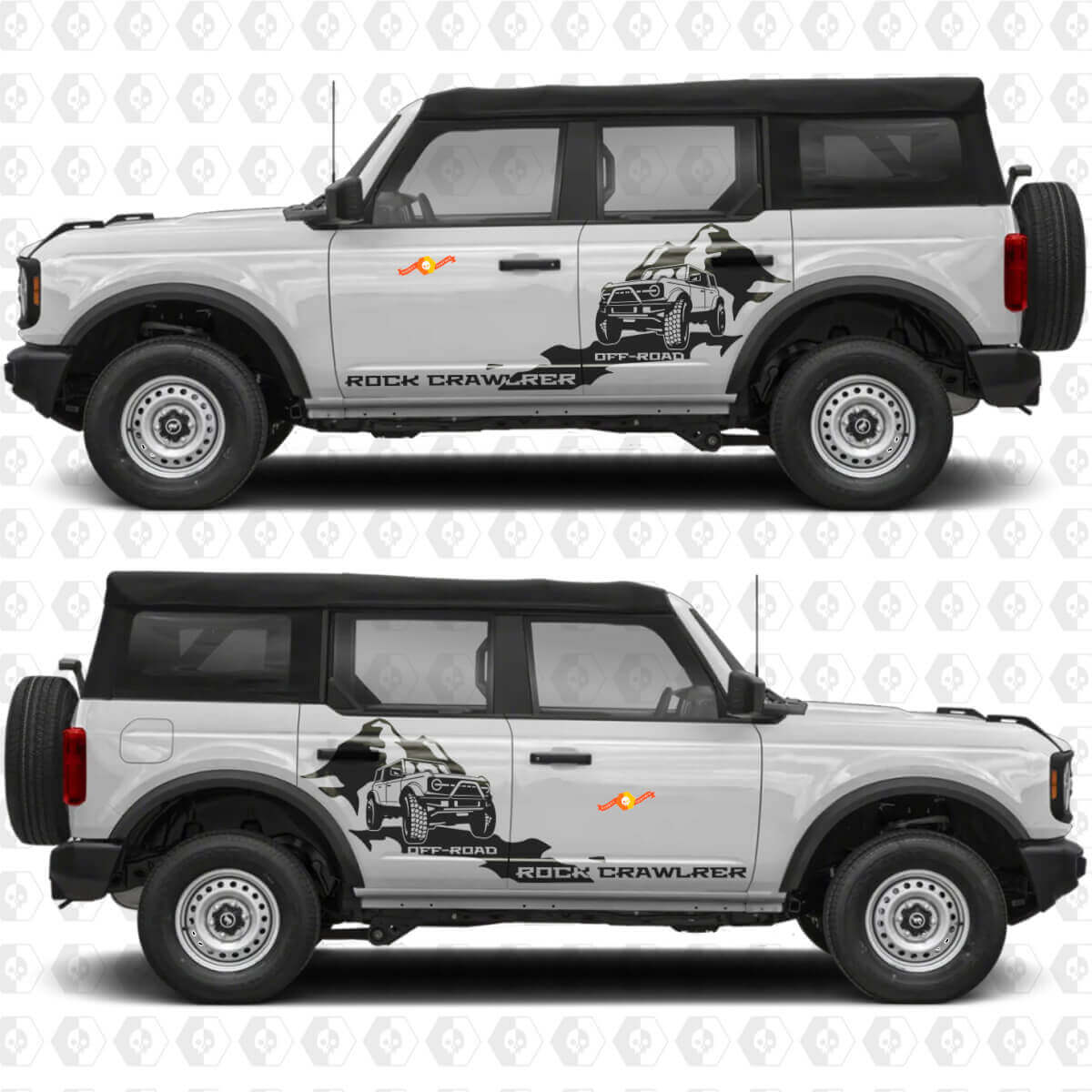 Rock Crawler Mountains Side Doors Graphics Vinyl Decal Sticker fits to Ford Bronco