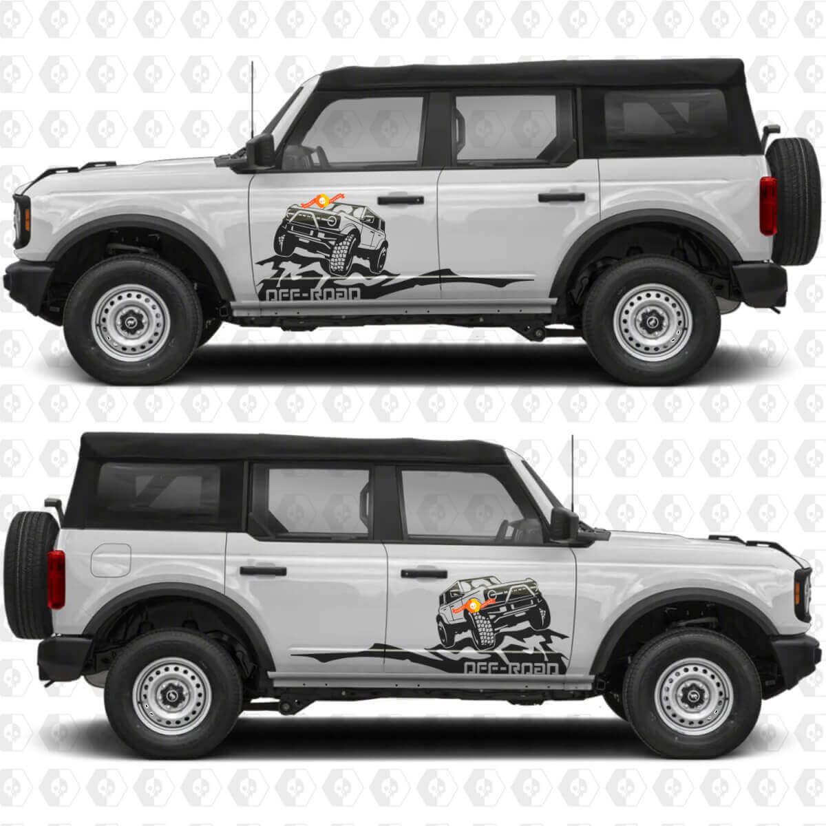 Rock Crawler Mountains Side Doors Graphics Vinyl Decal Sticker 3 fits to Ford Bronco